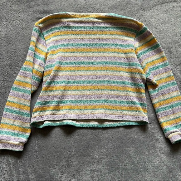 SOLD—Bimba y Lola Pastel Striped Batwing Sweater - Picture 4 of 5